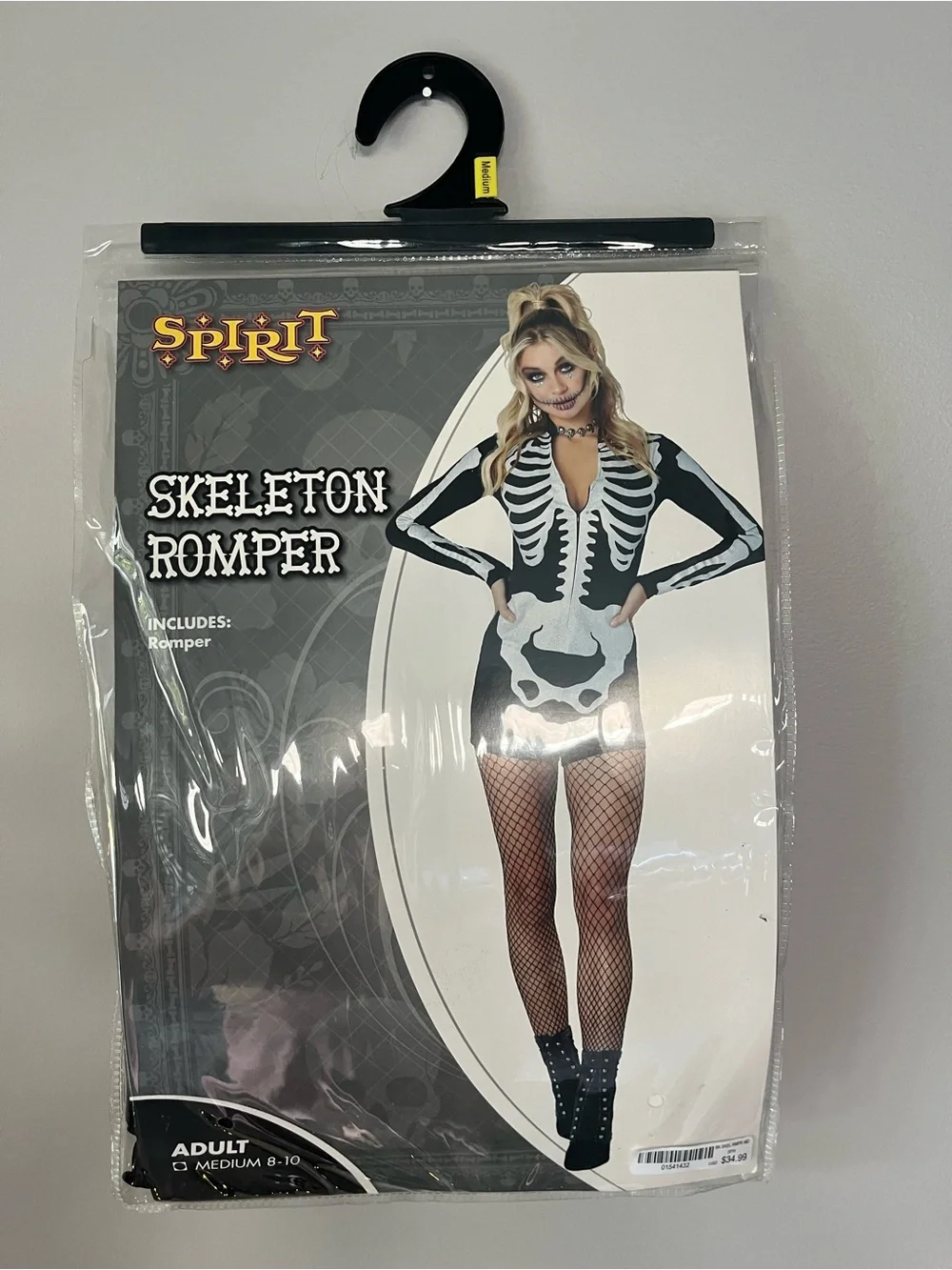 Spirit Black & White Skeleton Romper Costume